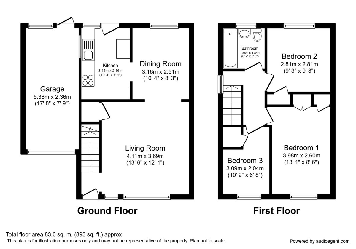 Floorplan of 3 bedroom Semi Detached House to rent, Whimbrel Road, Offerton, Cheshire, SK2