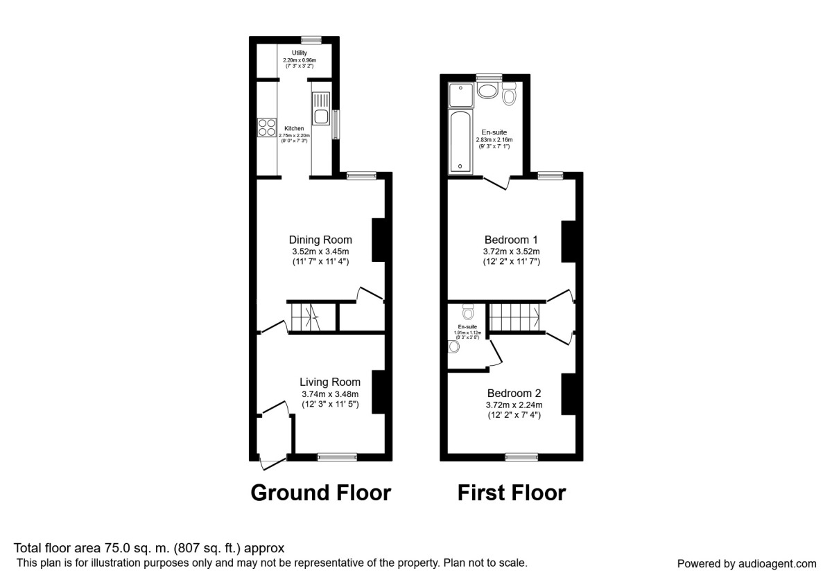 Floorplan of 2 bedroom Mid Terrace House to rent, Holly Street, Offerton, Cheshire, SK1