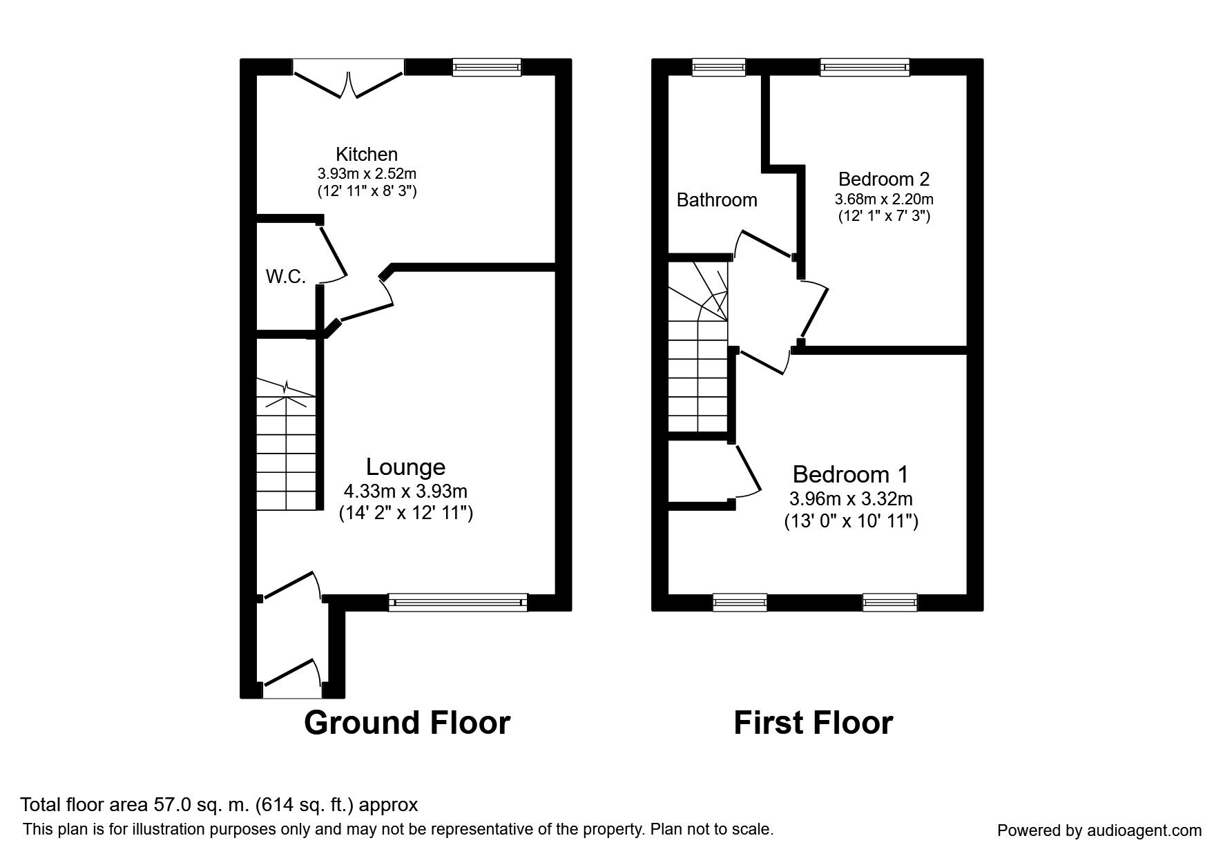 Floorplan of 2 bedroom Mid Terrace House for sale, Wildflower Close, Offerton, Cheshire, SK2