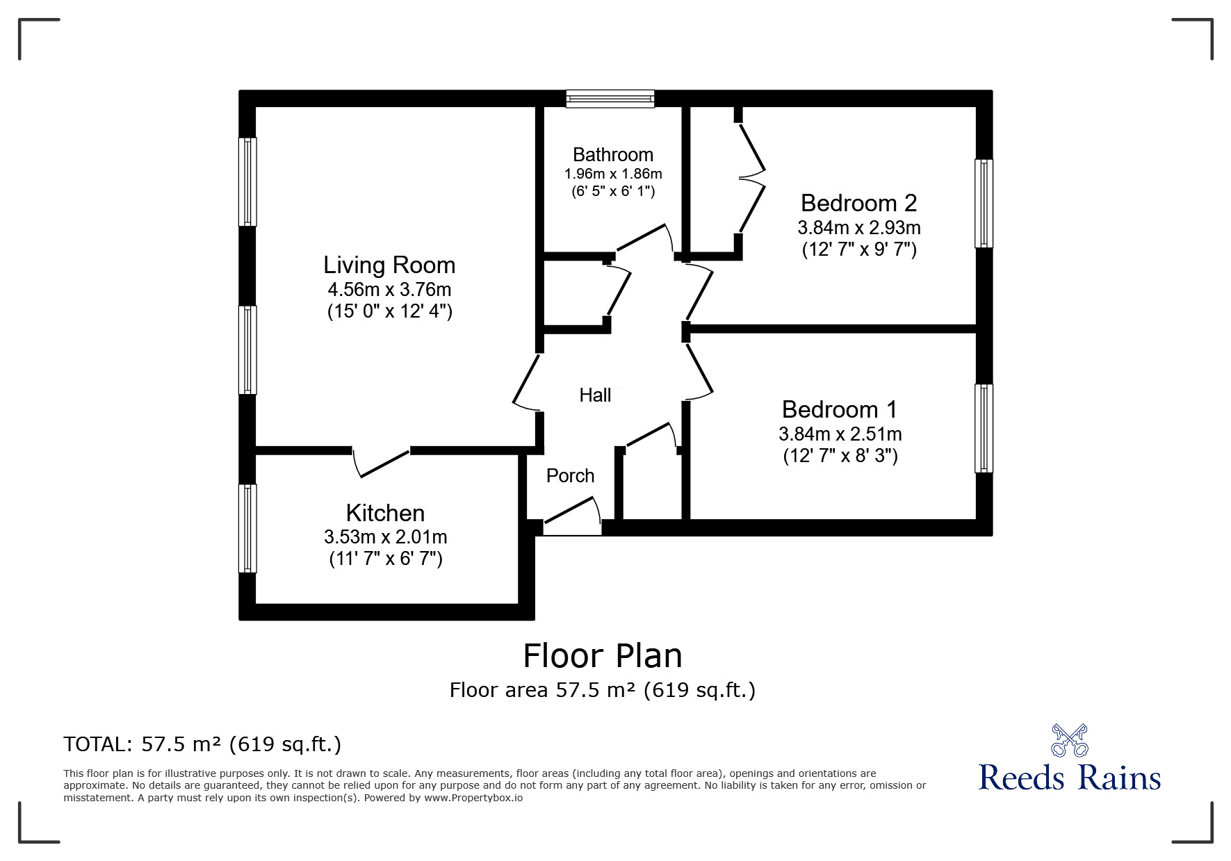 Floorplan of 2 bedroom  Flat for sale, Carlton Place, Hazel Grove, Cheshire, SK7