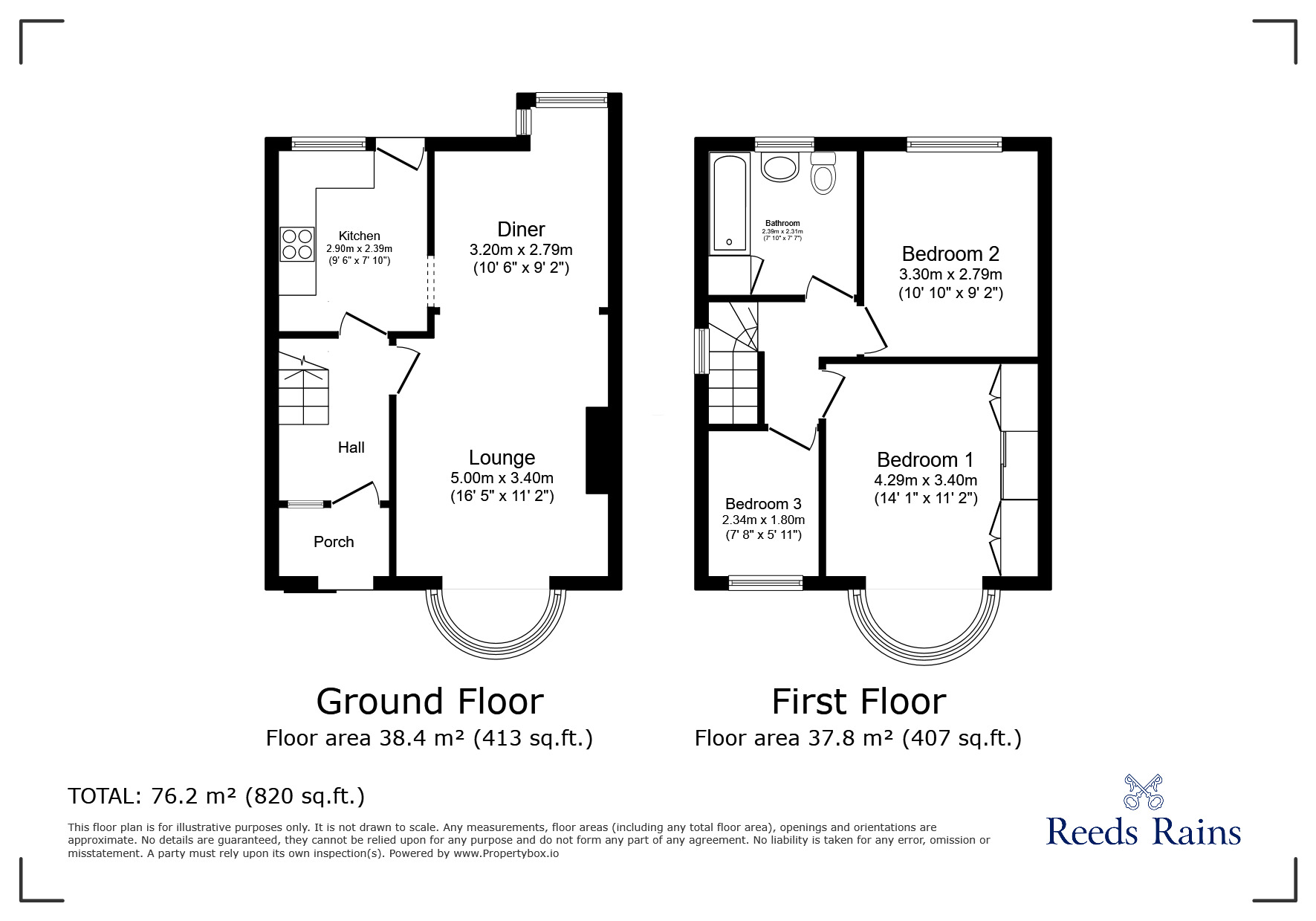 Floorplan of 3 bedroom Semi Detached House for sale, Norbury Drive, Marple, Cheshire, SK6