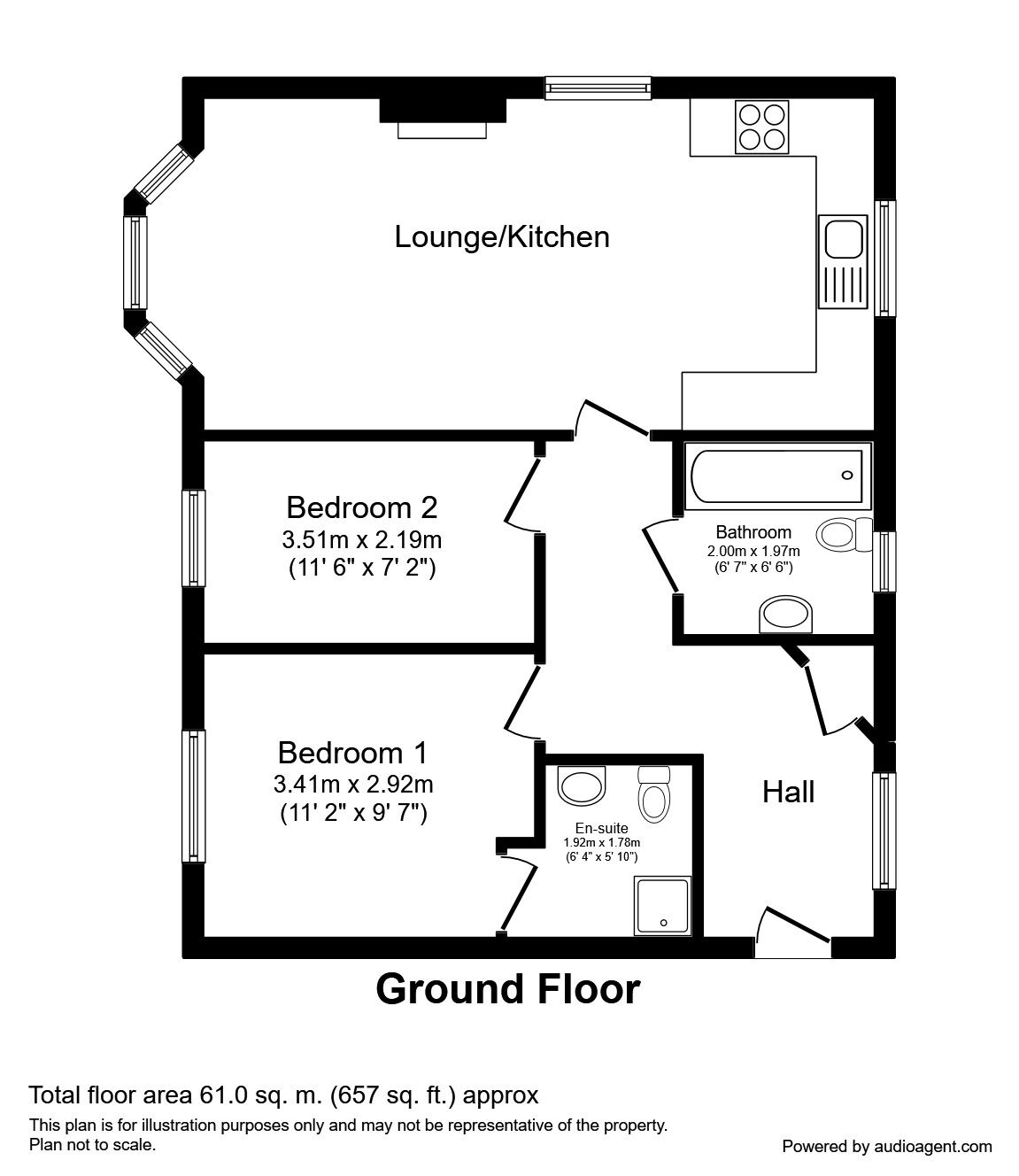 Floorplan of 2 bedroom  Flat for sale, Cooper Street, Hazel Grove, Cheshire, SK7