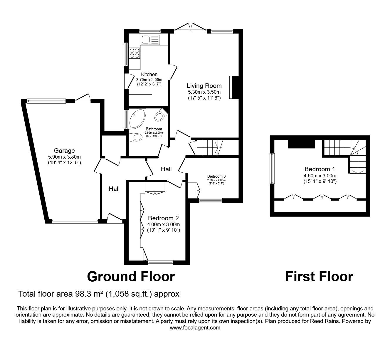 Floorplan of 3 bedroom Semi Detached Bungalow for sale, Cherry Tree Drive, Hazel Grove, Cheshire, SK7