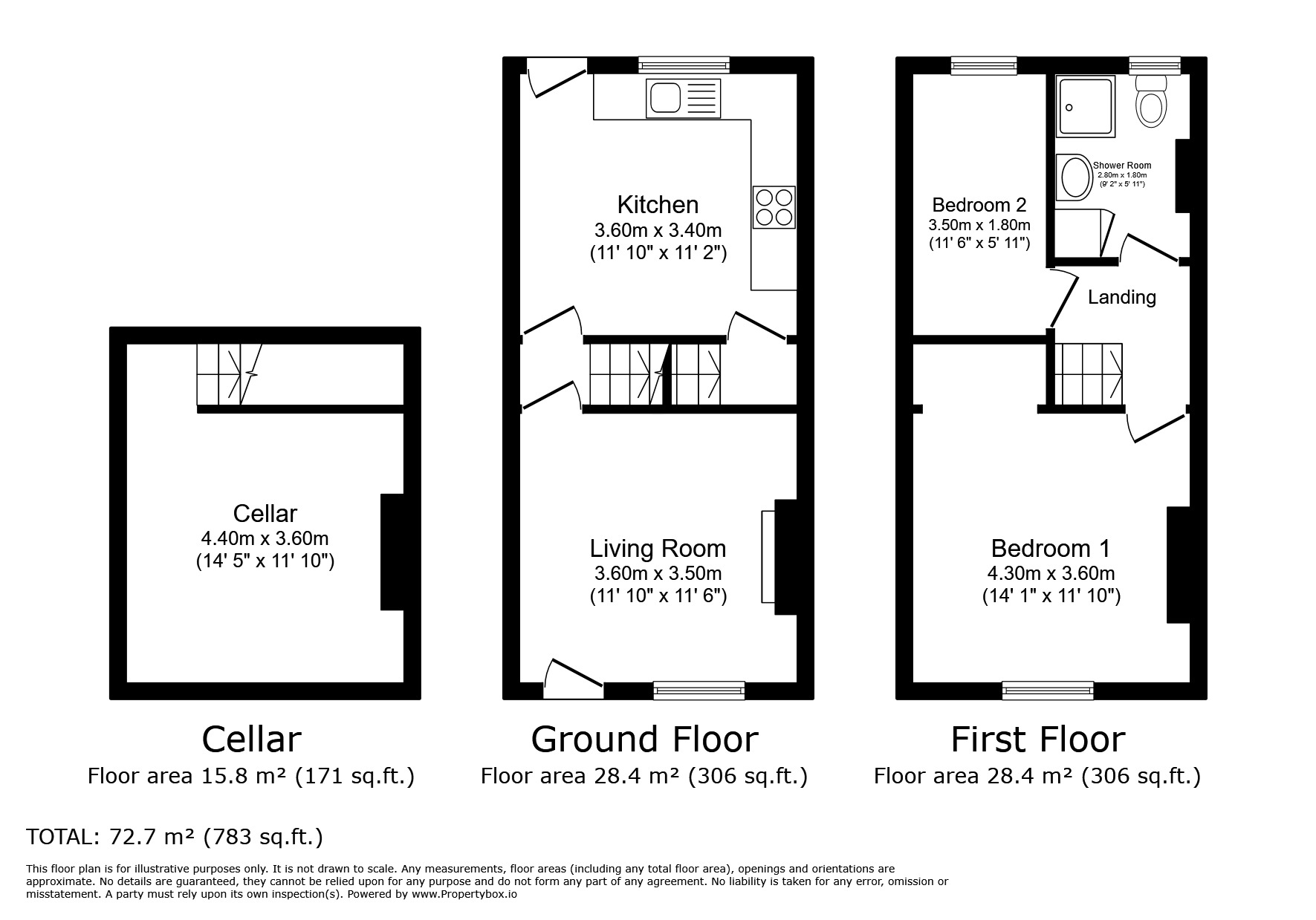 Floorplan of 2 bedroom Mid Terrace House for sale, Crosby Street, Shaw Heath, Cheshire, SK2