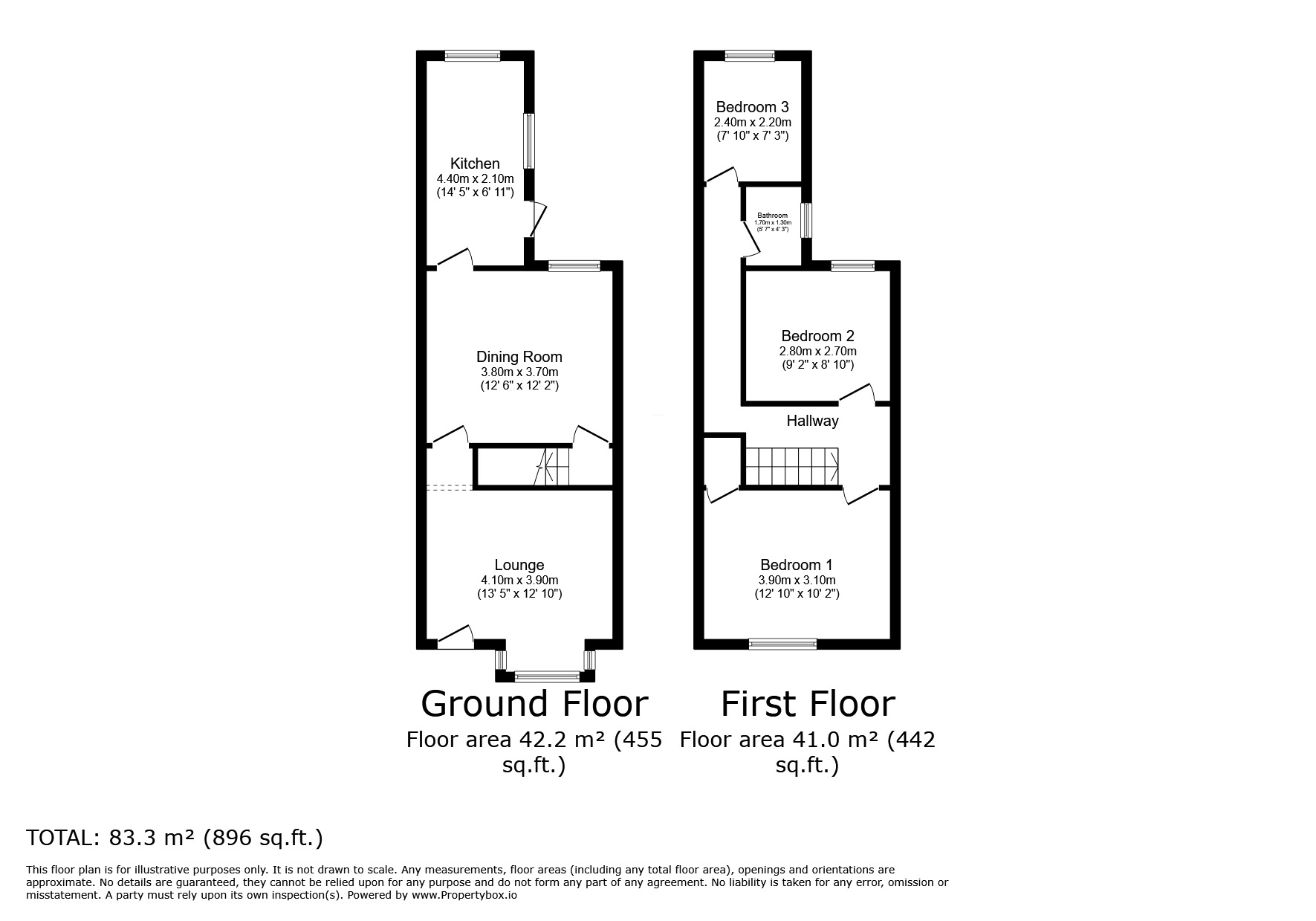 Floorplan of 3 bedroom Semi Detached House for sale, Boothby Street, Great Moor, Cheshire, SK2