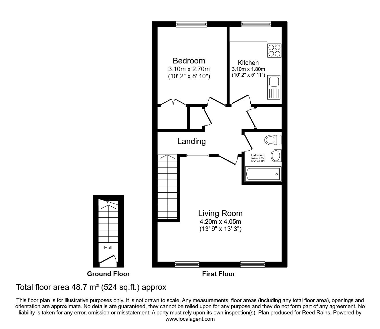 Floorplan of 1 bedroom  Flat for sale, Brent Moor Road, Bramhall, Cheshire, SK7