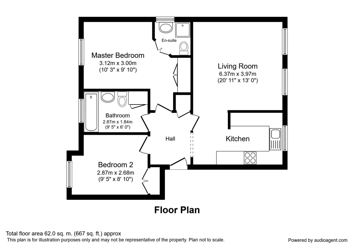 Floorplan of 2 bedroom  Flat for sale, Canada Street, Heaviley, Cheshire, SK2