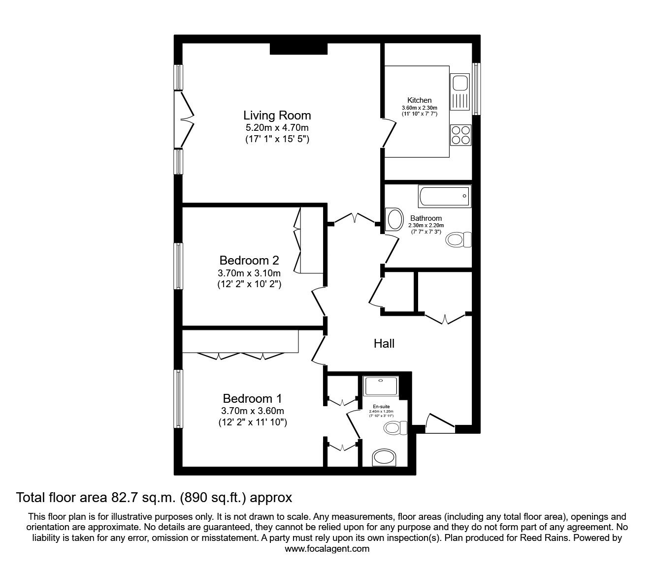 Floorplan of 2 bedroom  Flat for sale, Bramhall Lane South, Bramhall, Cheshire, SK7