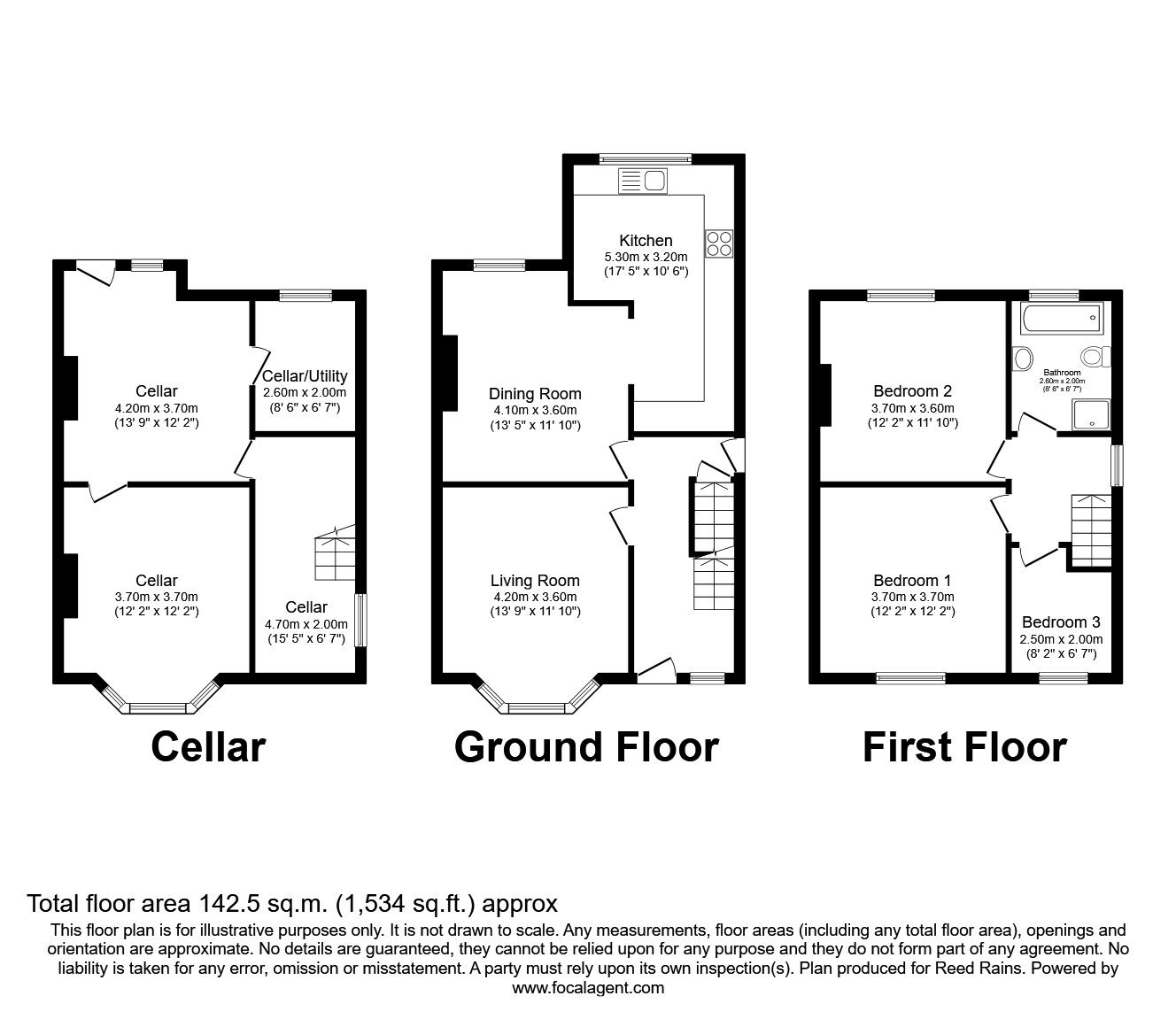 Floorplan of 3 bedroom Semi Detached House for sale, Linden Grove, Woodsmoor, Cheshire, SK2