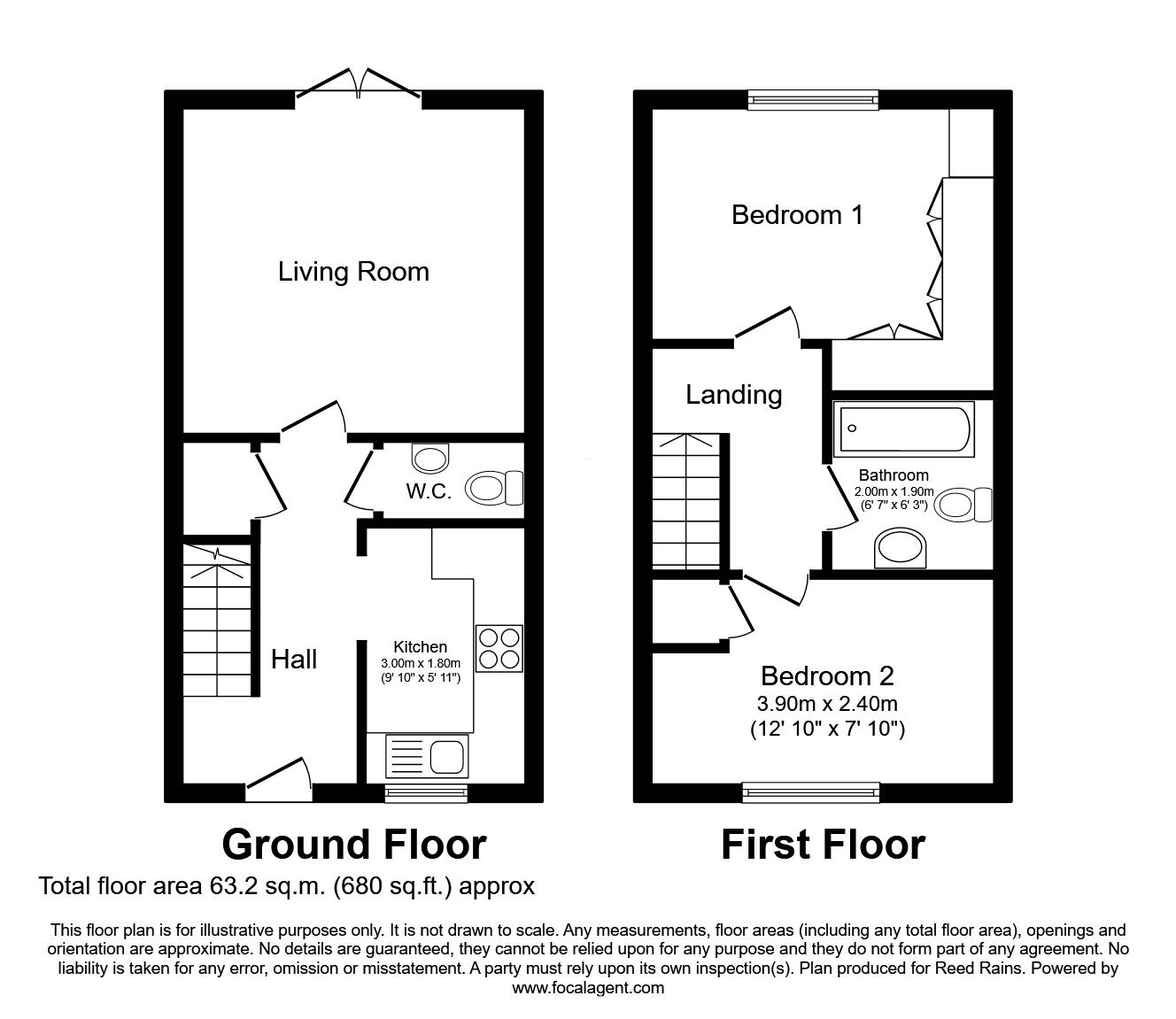 Floorplan of 2 bedroom Mid Terrace House for sale, Cooper Street, Hazel Grove, Cheshire, SK7