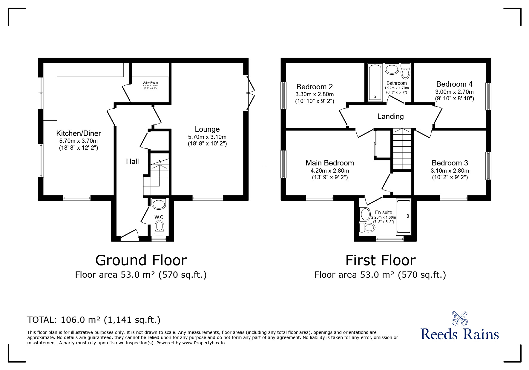 Floorplan of 4 bedroom End Terrace House for sale, Calico Drive, Strines, Cheshire, SK6