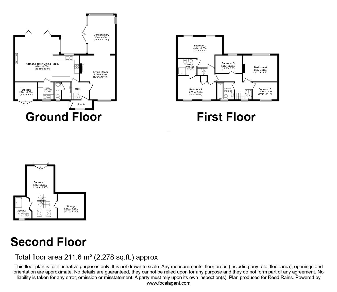 Floorplan of 6 bedroom Semi Detached House for sale, Talbot Street, Hazel Grove, Cheshire, SK7