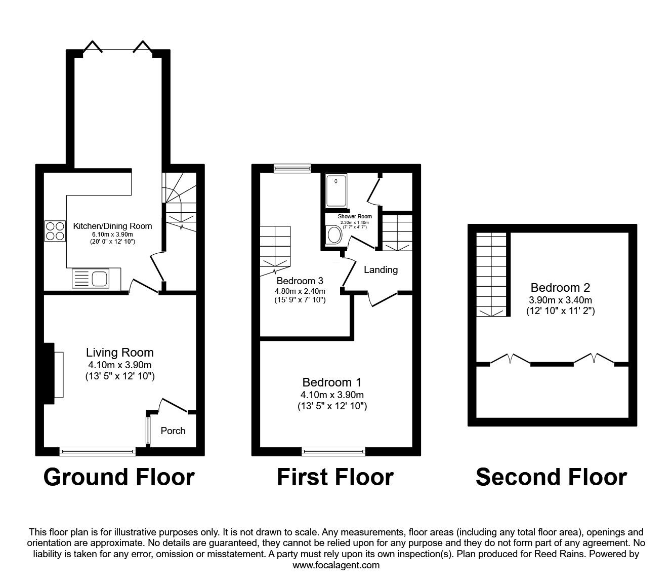 Floorplan of 2 bedroom Mid Terrace House for sale, Compstall Road, Marple Bridge, Cheshire, SK6