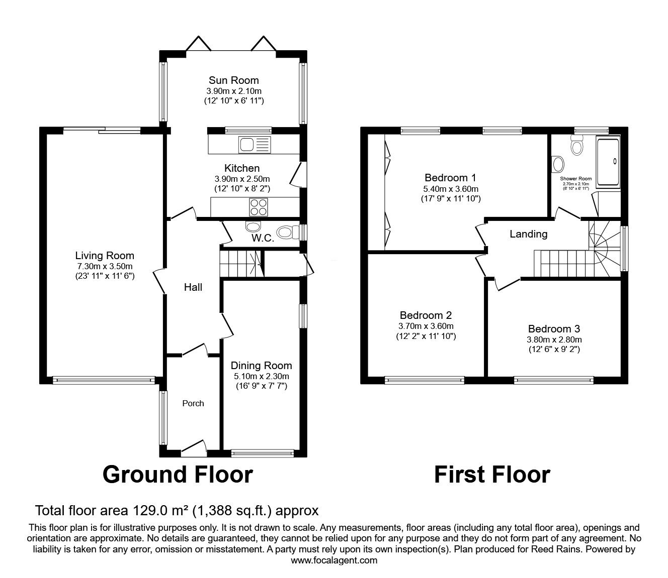 Floorplan of 3 bedroom Detached House for sale, Seal Road, Bramhall, Cheshire, SK7