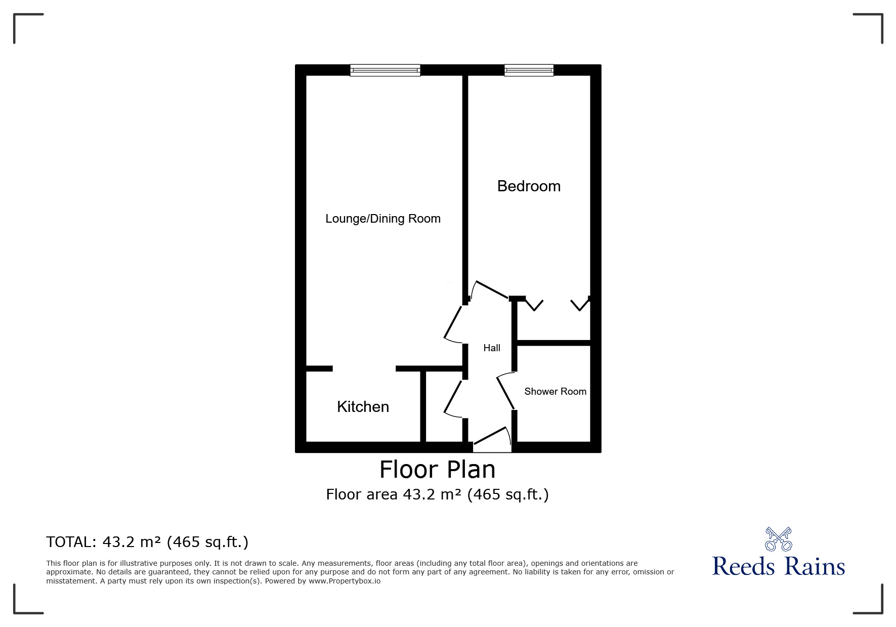 Floorplan of 1 bedroom  Flat for sale, Grove Court, Chapel Street, Stockport, SK7