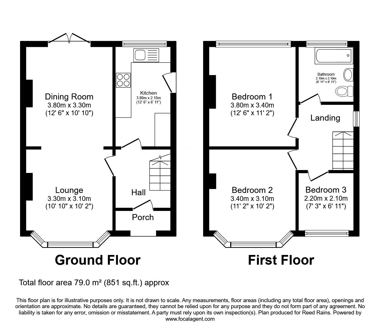 Floorplan of 3 bedroom Semi Detached House for sale, Longford Road West, Reddish, Cheshire, SK5