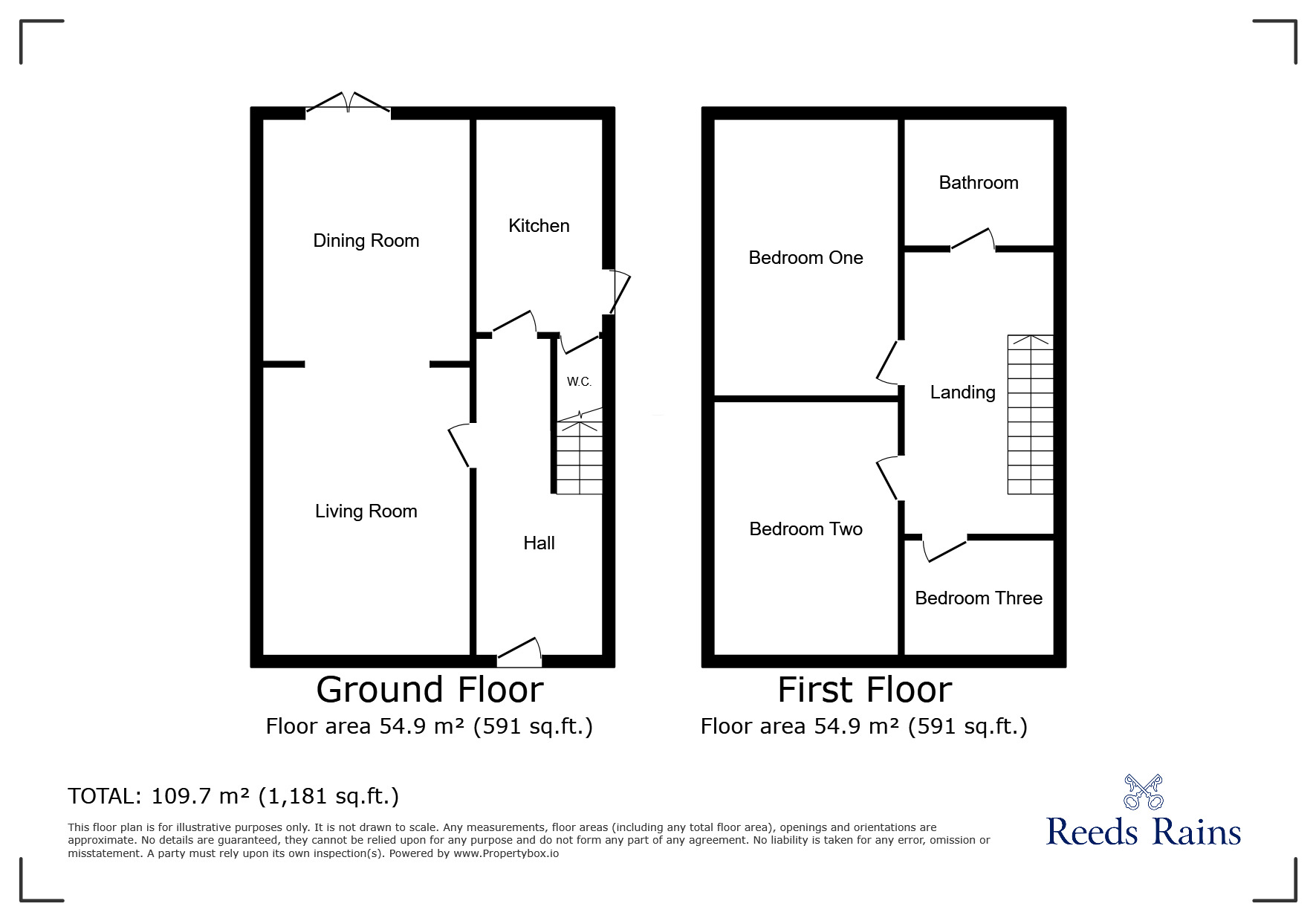 Floorplan of 3 bedroom Semi Detached House for sale, Thornley Crescent, Bredbury, Cheshire, SK6