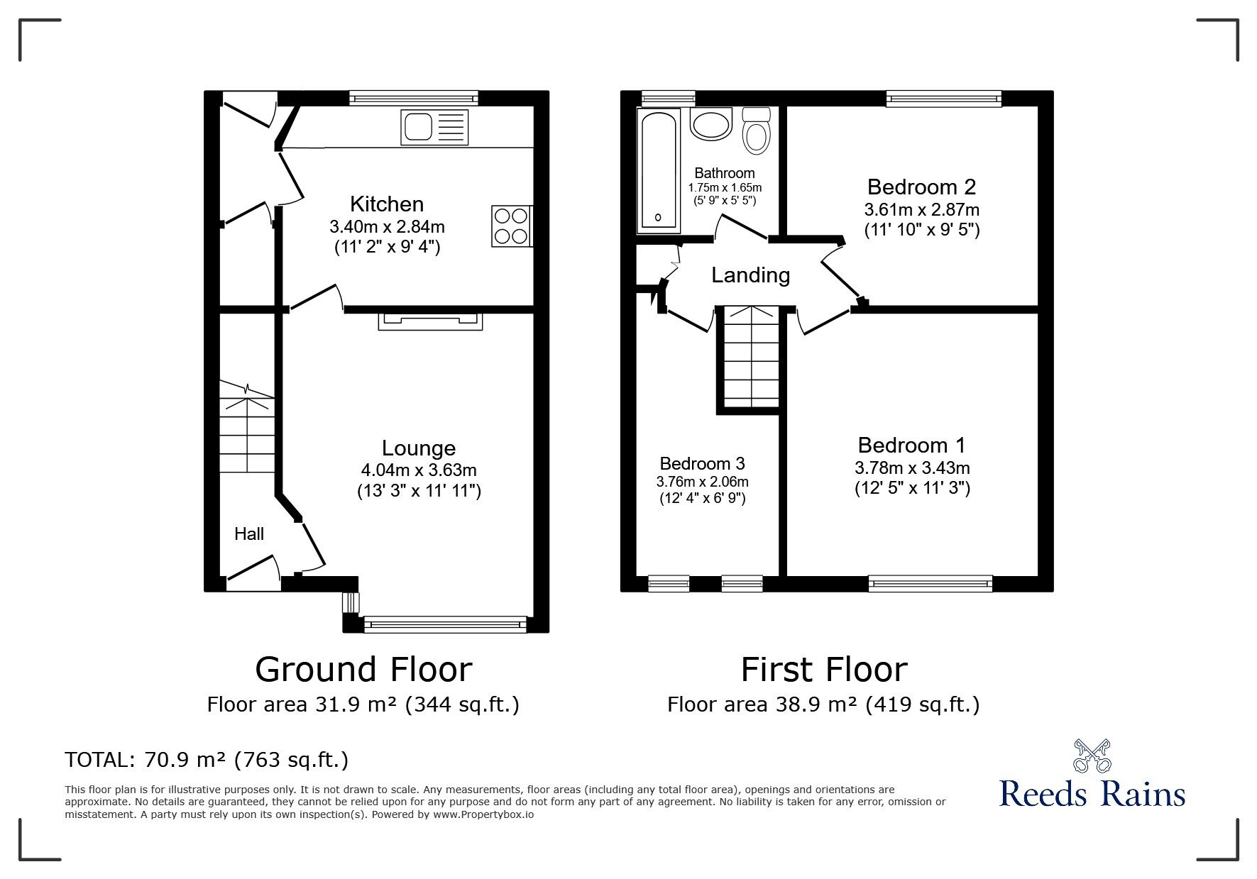 Floorplan of 3 bedroom Mid Terrace House to rent, Ellwood Road, Stockport, Greater Manchester, SK1