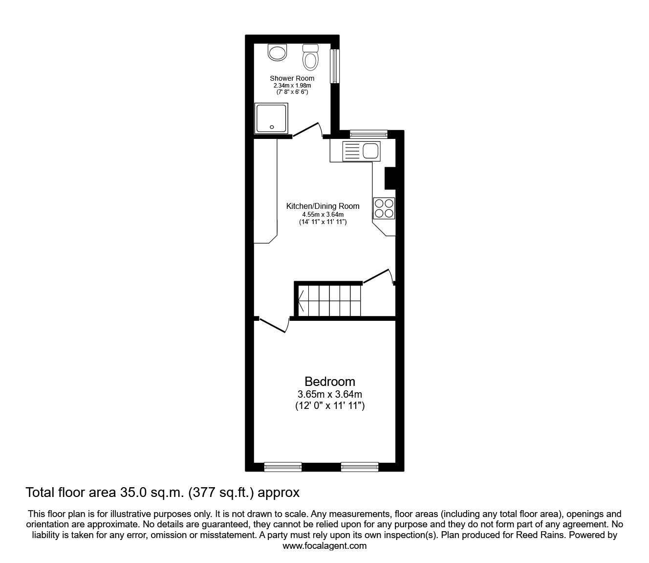 Floorplan of 1 bedroom  Flat to rent, Middlewood Road, Sheffield, South Yorkshire, S6