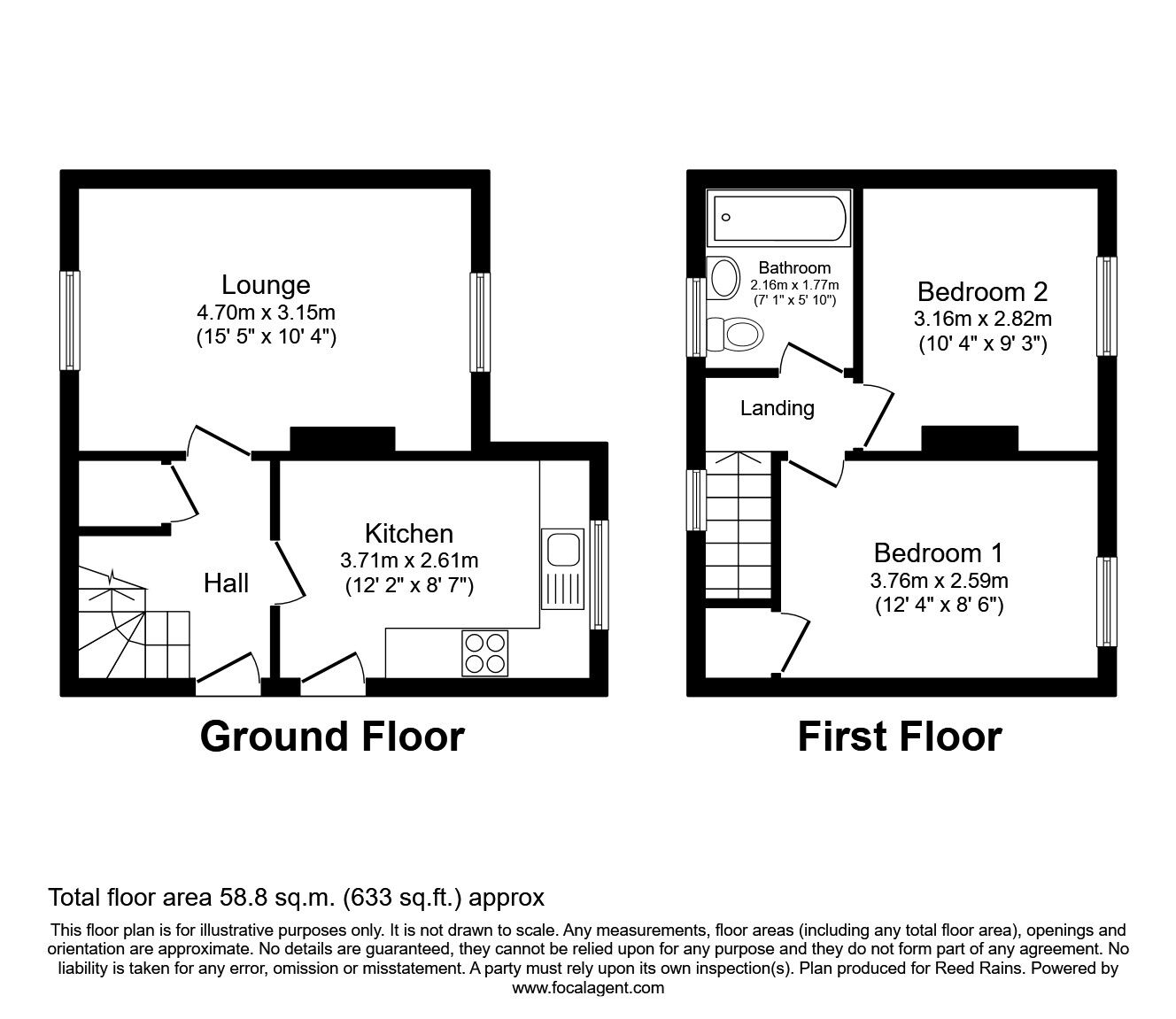 Floorplan of 2 bedroom Semi Detached House to rent, Masters Road, Sheffield, South Yorkshire, S5