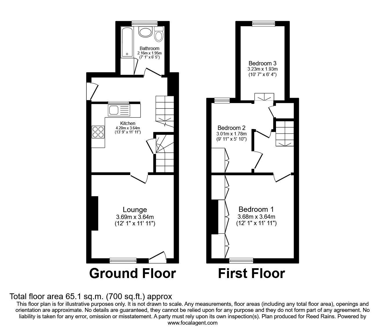 Floorplan of 3 bedroom Mid Terrace House to rent, Newmarch Street, Sheffield, South Yorkshire, S9