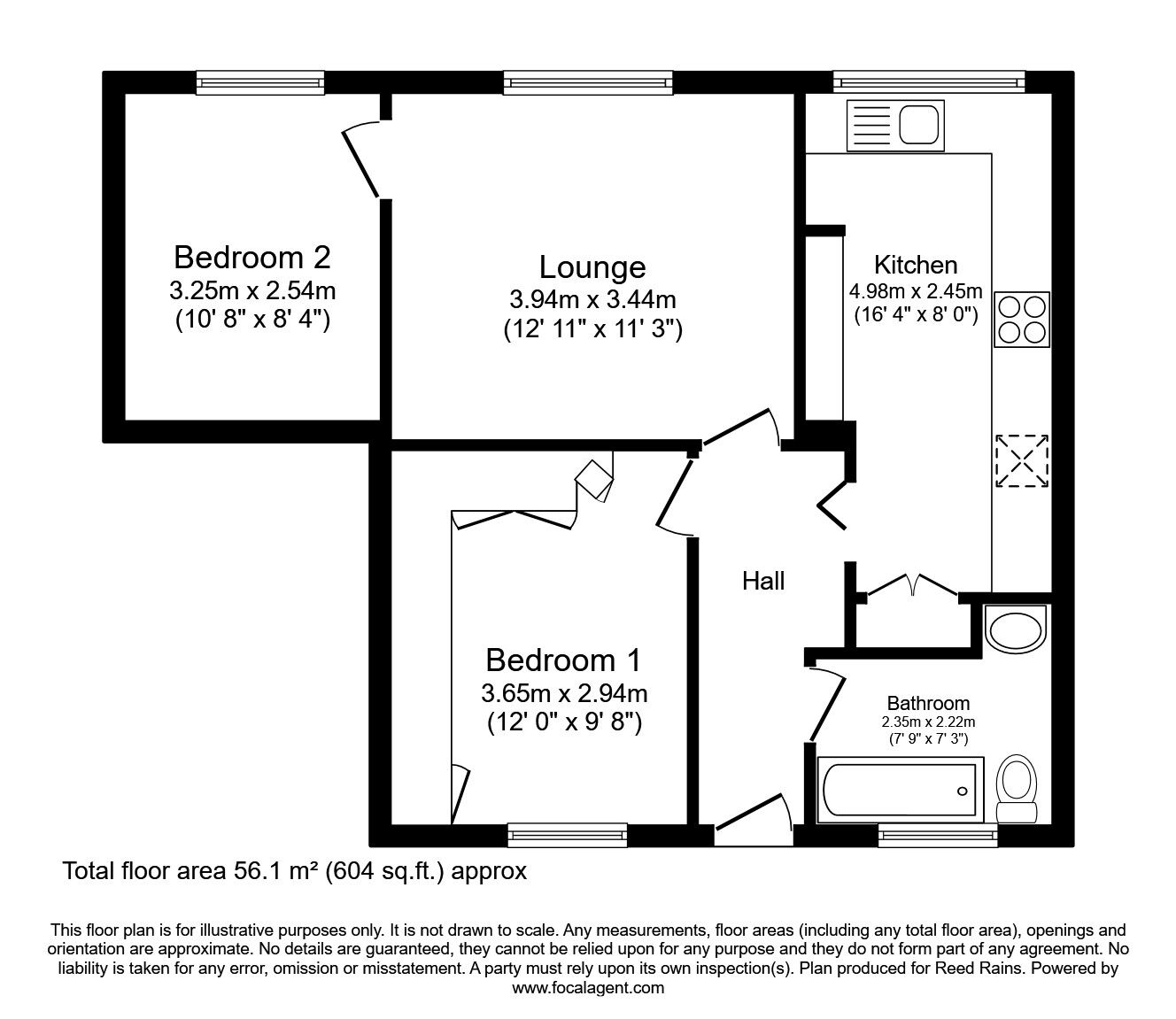 Floorplan of 2 bedroom  Flat for sale, Bradfield Road, Sheffield, South Yorkshire, S6