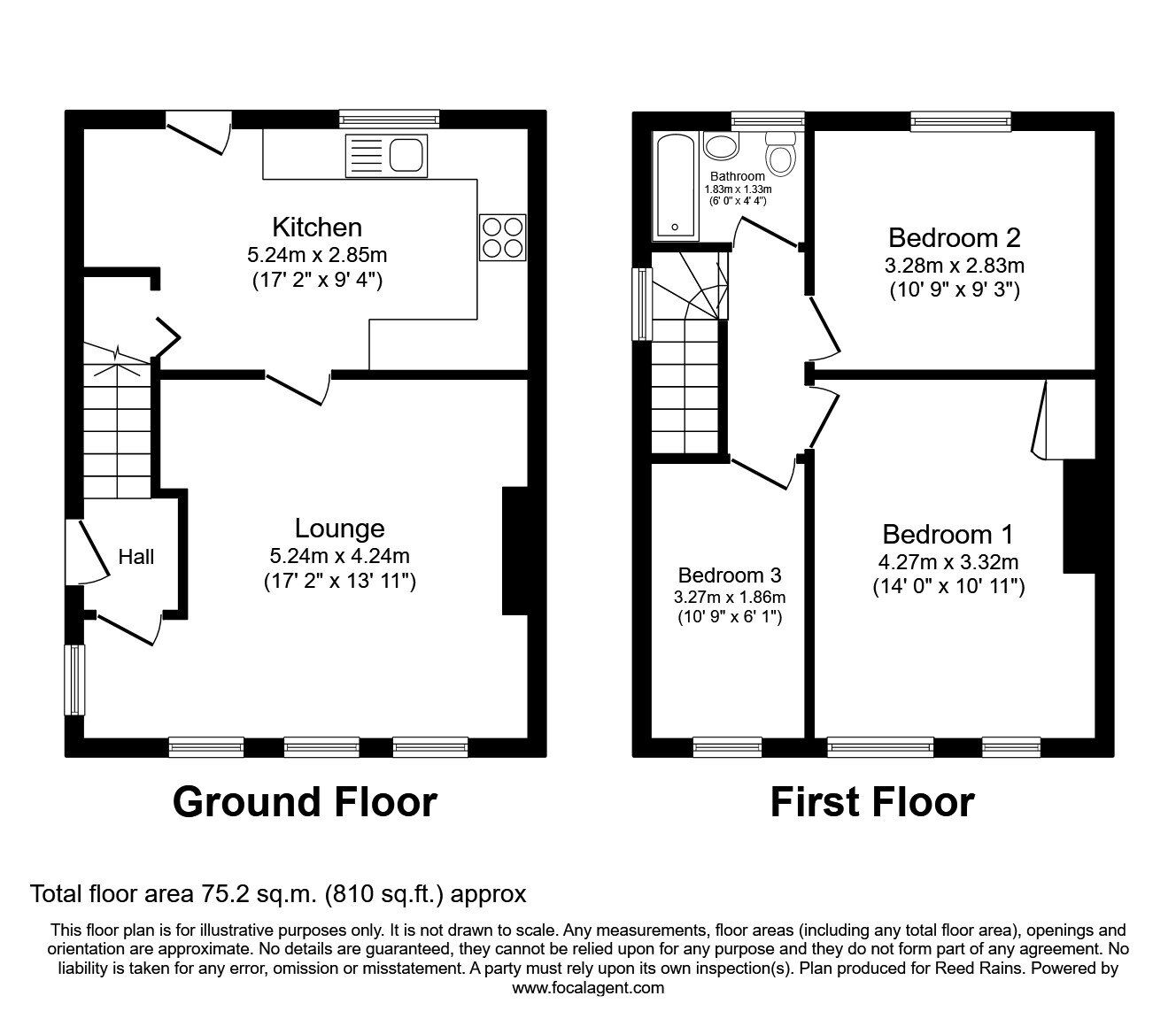 Floorplan of 3 bedroom Semi Detached House to rent, Mason Lathe Road, Sheffield, South Yorkshire, S5