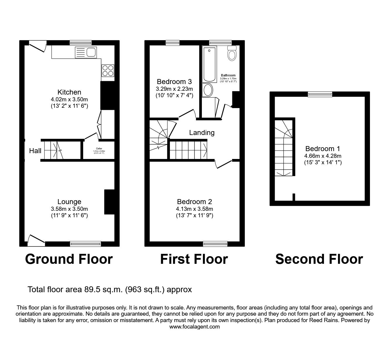 Floorplan of 3 bedroom Mid Terrace House for sale, Owler Lane, Sheffield, South Yorkshire, S4