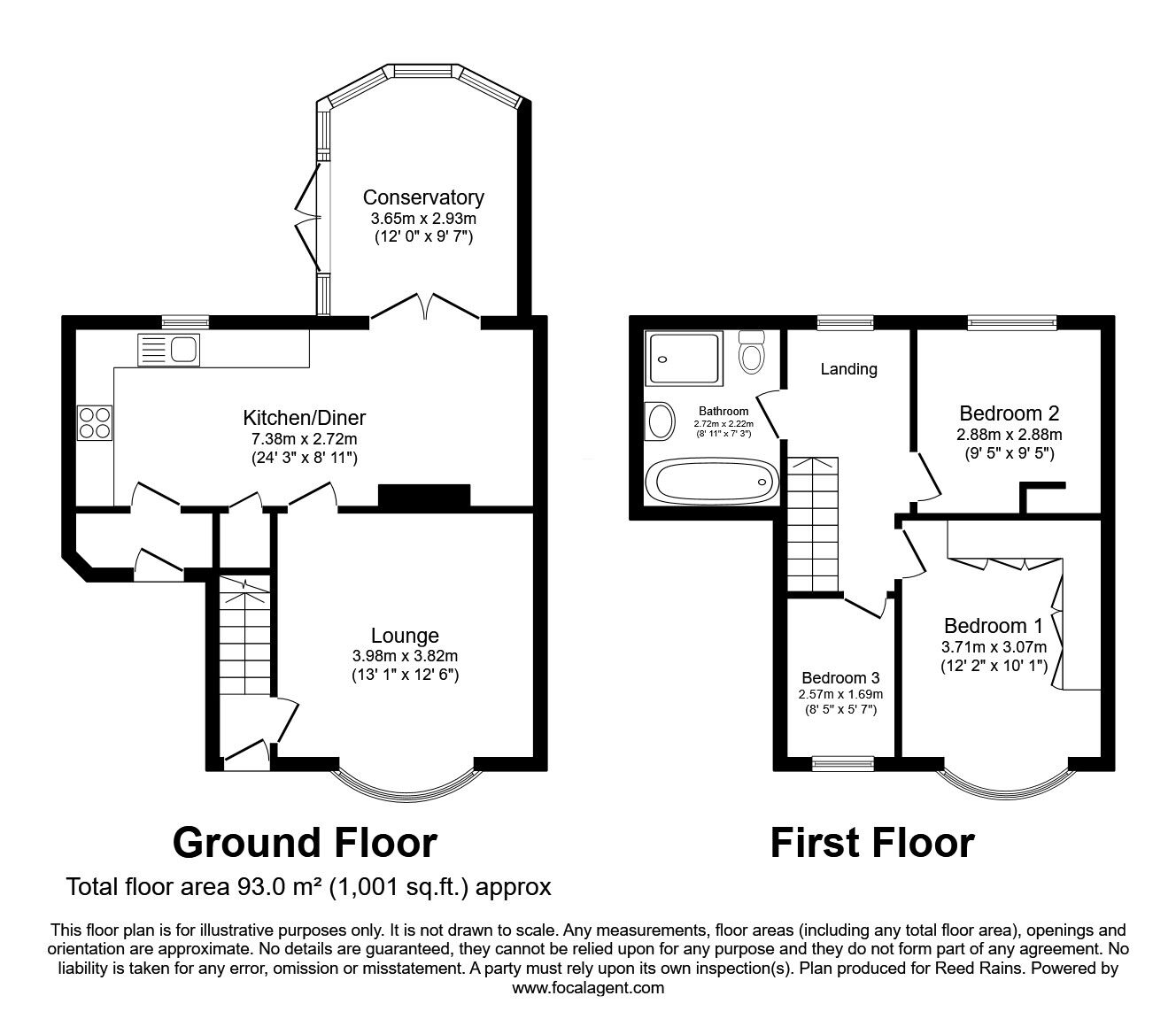 Floorplan of 3 bedroom Semi Detached House for sale, Singleton Grove, Sheffield, South Yorkshire, S6