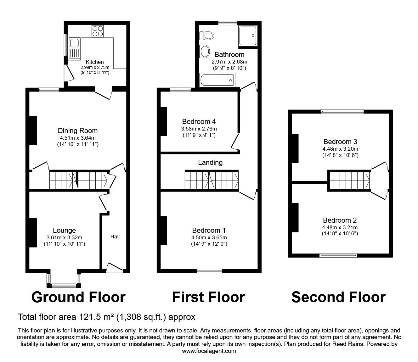 Floorplan of 4 bedroom Mid Terrace House for sale, Bradfield Road, Sheffield, South Yorkshire, S6