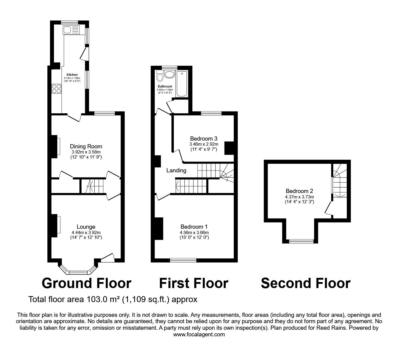 Floorplan of 3 bedroom Mid Terrace House for sale, Leppings Lane, Sheffield, South Yorkshire, S6