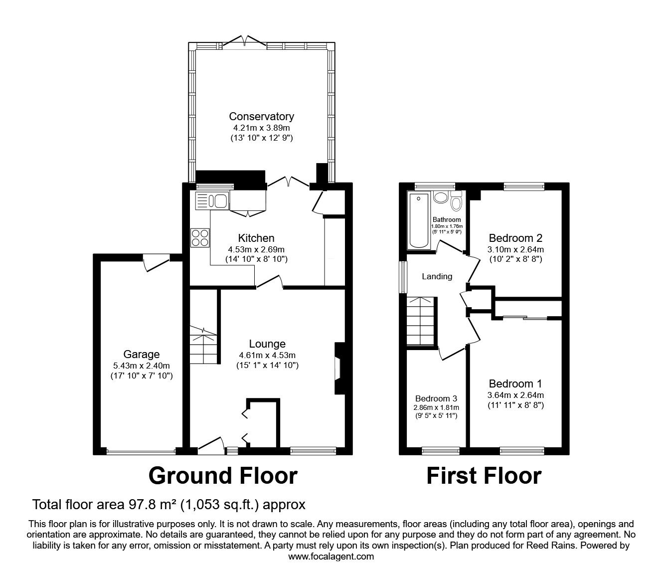 Floorplan of 3 bedroom Semi Detached House for sale, Edge Close, Sheffield, South Yorkshire, S6