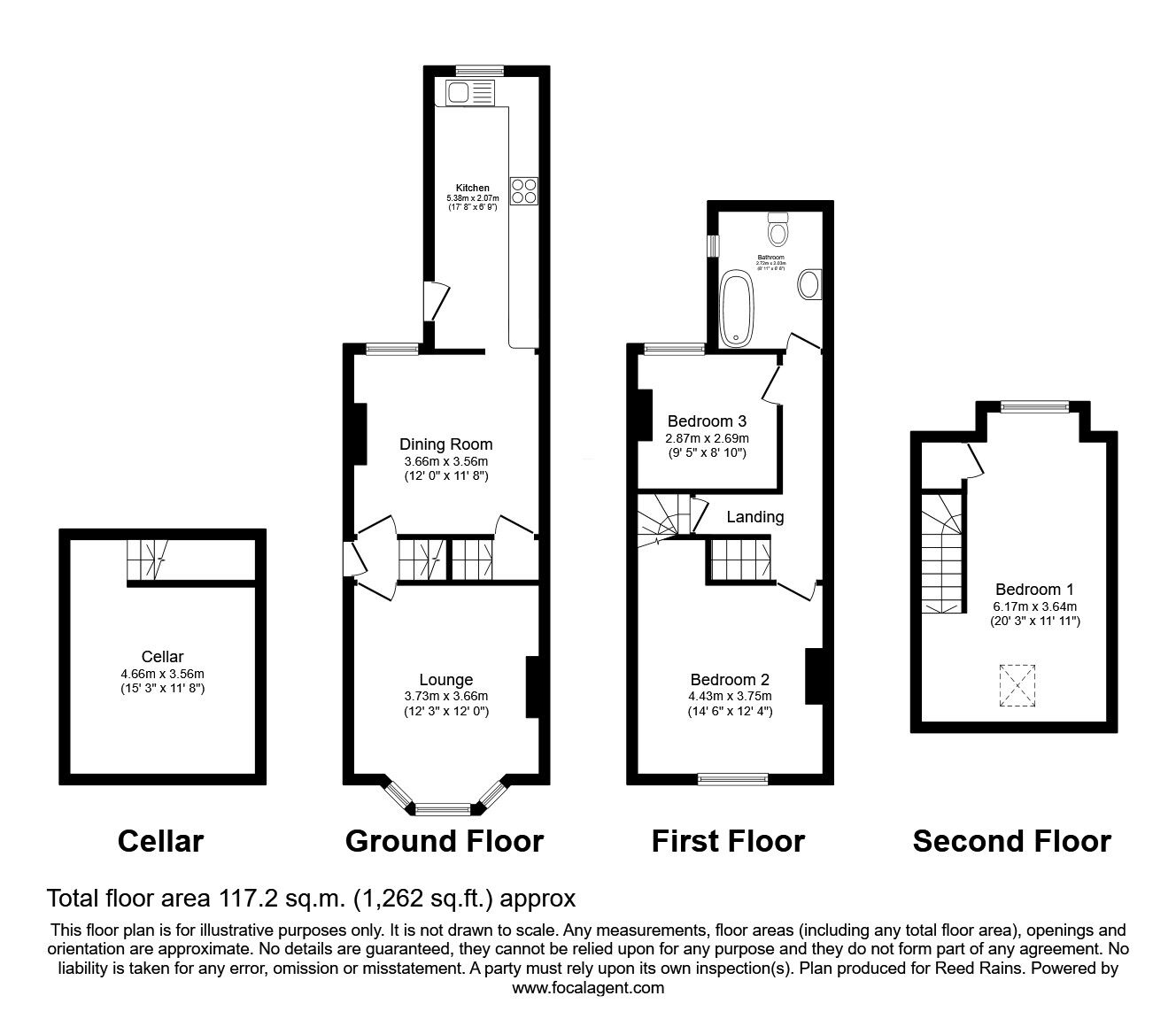 Floorplan of 3 bedroom End Terrace House for sale, Carlton Road, Sheffield, South Yorkshire, S6