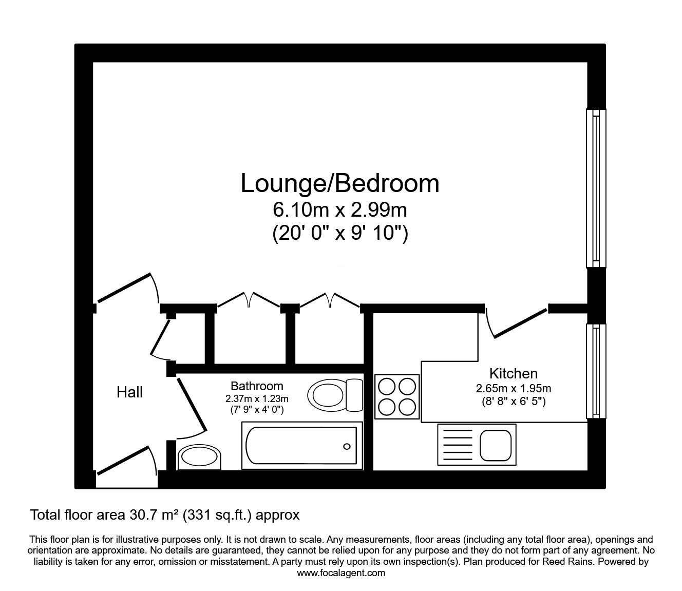 Floorplan of 1 bedroom  Flat for sale, Endcliffe Vale Road, Sheffield, South Yorkshire, S10