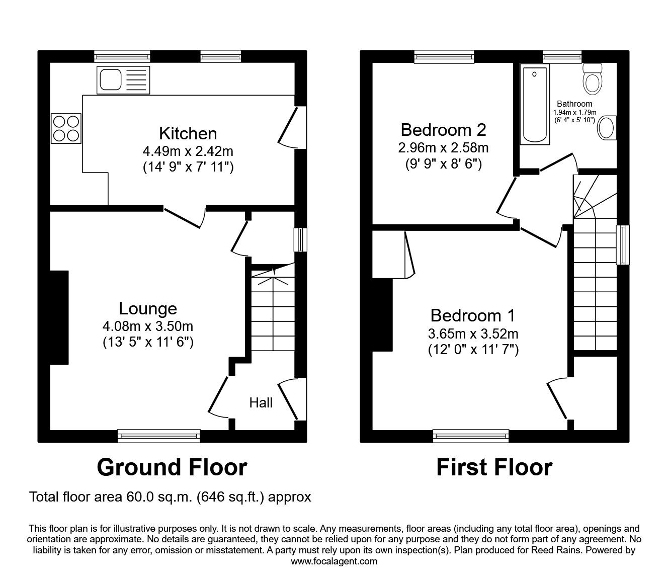 Floorplan of 2 bedroom End Terrace House for sale, Keppel Road, Sheffield, South Yorkshire, S5