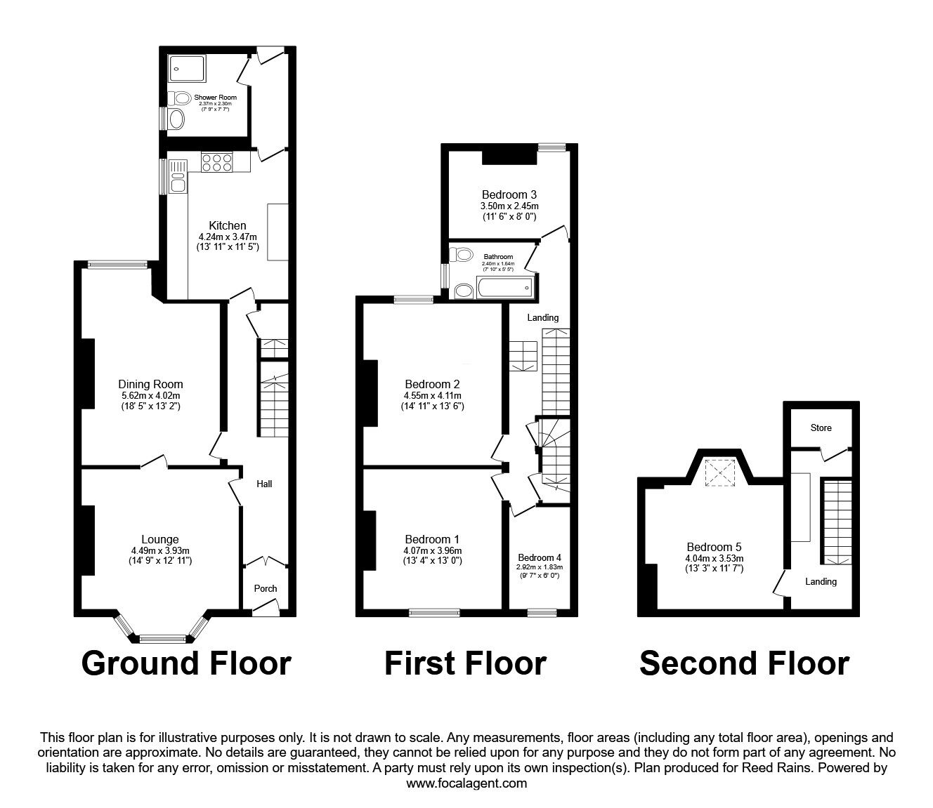 Floorplan of 6 bedroom Mid Terrace House for sale, Abbeyfield Road, Sheffield, South Yorkshire, S4