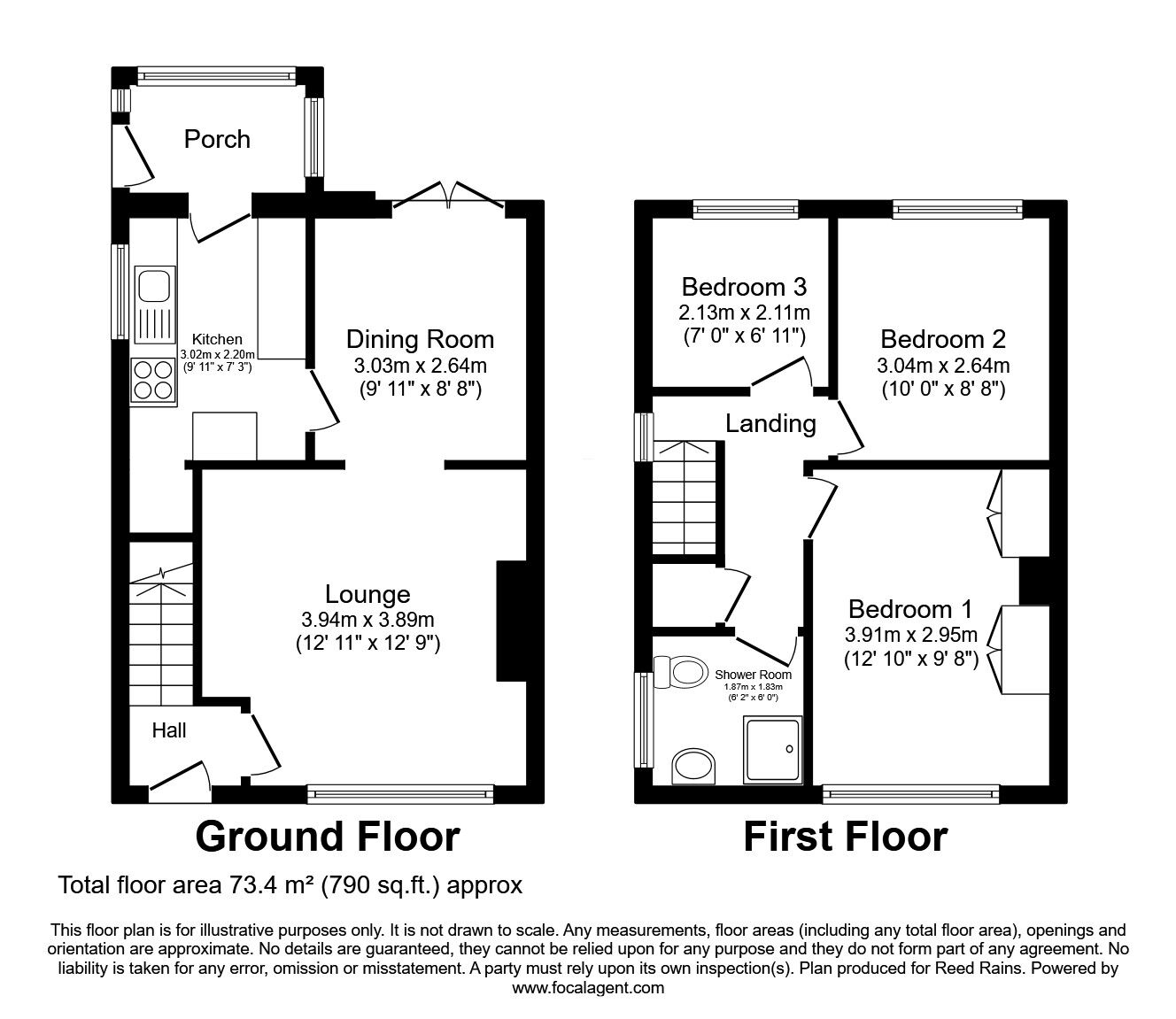 Floorplan of 3 bedroom Semi Detached House for sale, Maple Croft Crescent, Sheffield, South Yorkshire, S9