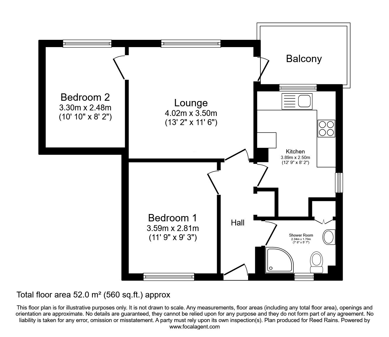 Floorplan of 2 bedroom  Flat for sale, Bradfield Road, Sheffield, South Yorkshire, S6