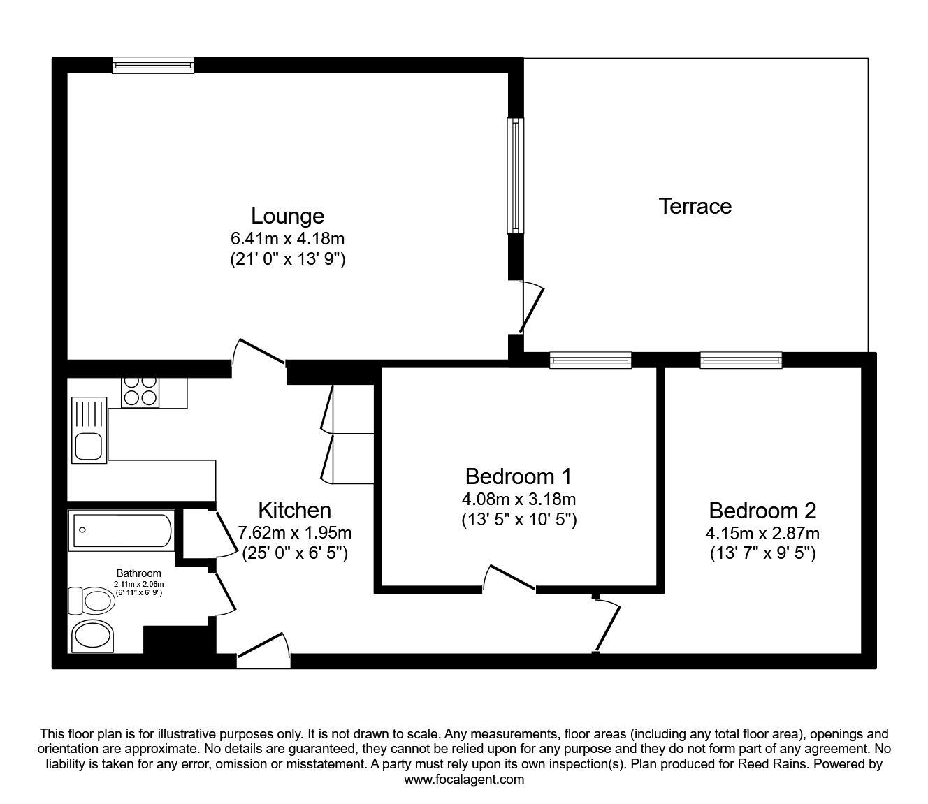 Floorplan of 2 bedroom  Flat for sale, Stanwell Close, Sheffield, South Yorkshire, S9