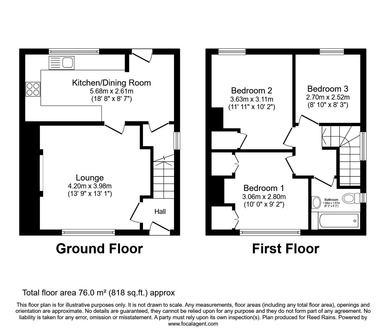 Floorplan of 3 bedroom Semi Detached House for sale, Lavender Way, Sheffield, South Yorkshire, S5