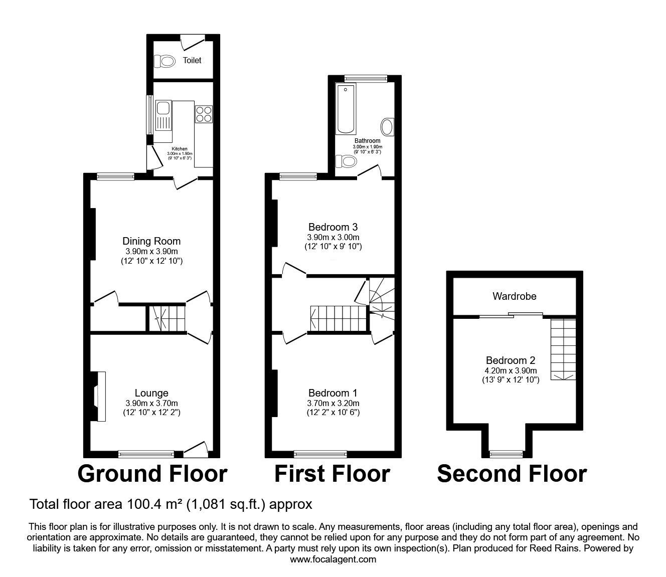 Floorplan of 3 bedroom Mid Terrace House for sale, Halifax Road, Sheffield, South Yorkshire, S6