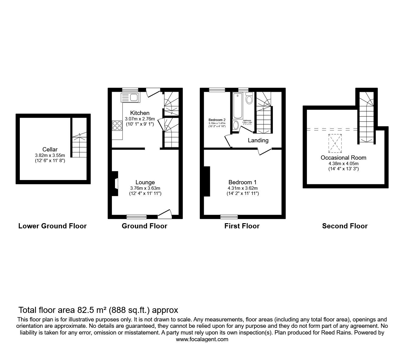 Floorplan of 2 bedroom Mid Terrace House for sale, Taplin Road, Sheffield, South Yorkshire, S6