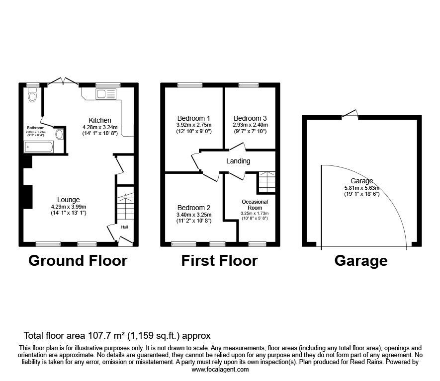 Floorplan of 3 bedroom Mid Terrace House for sale, Edensor Road, Sheffield, South Yorkshire, S5