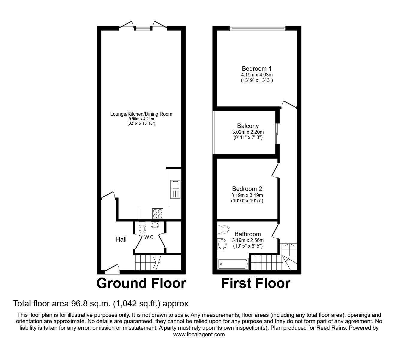 Floorplan of 2 bedroom  Flat to rent, Kingswood, Sheffield, South Yorkshire, S6