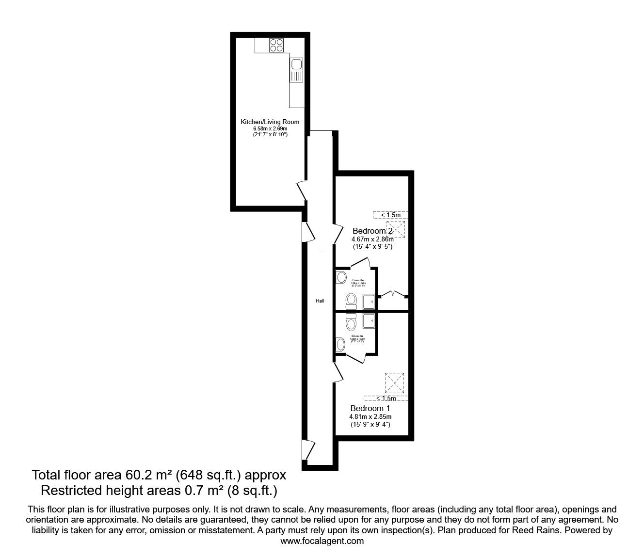 Floorplan of 1 bedroom  Room for sale, Crookes Valley Road, Sheffield, South Yorkshire, S10