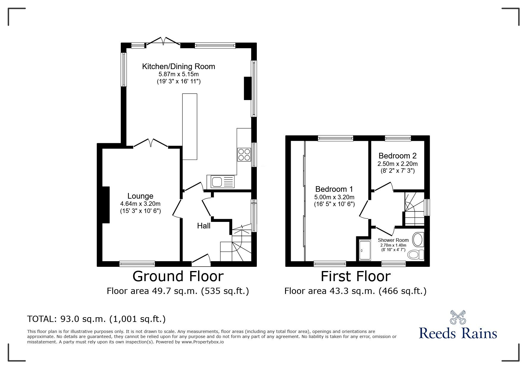 Floorplan of 2 bedroom Semi Detached House for sale, Hartley Brook Avenue, Sheffield, South Yorkshire, S5