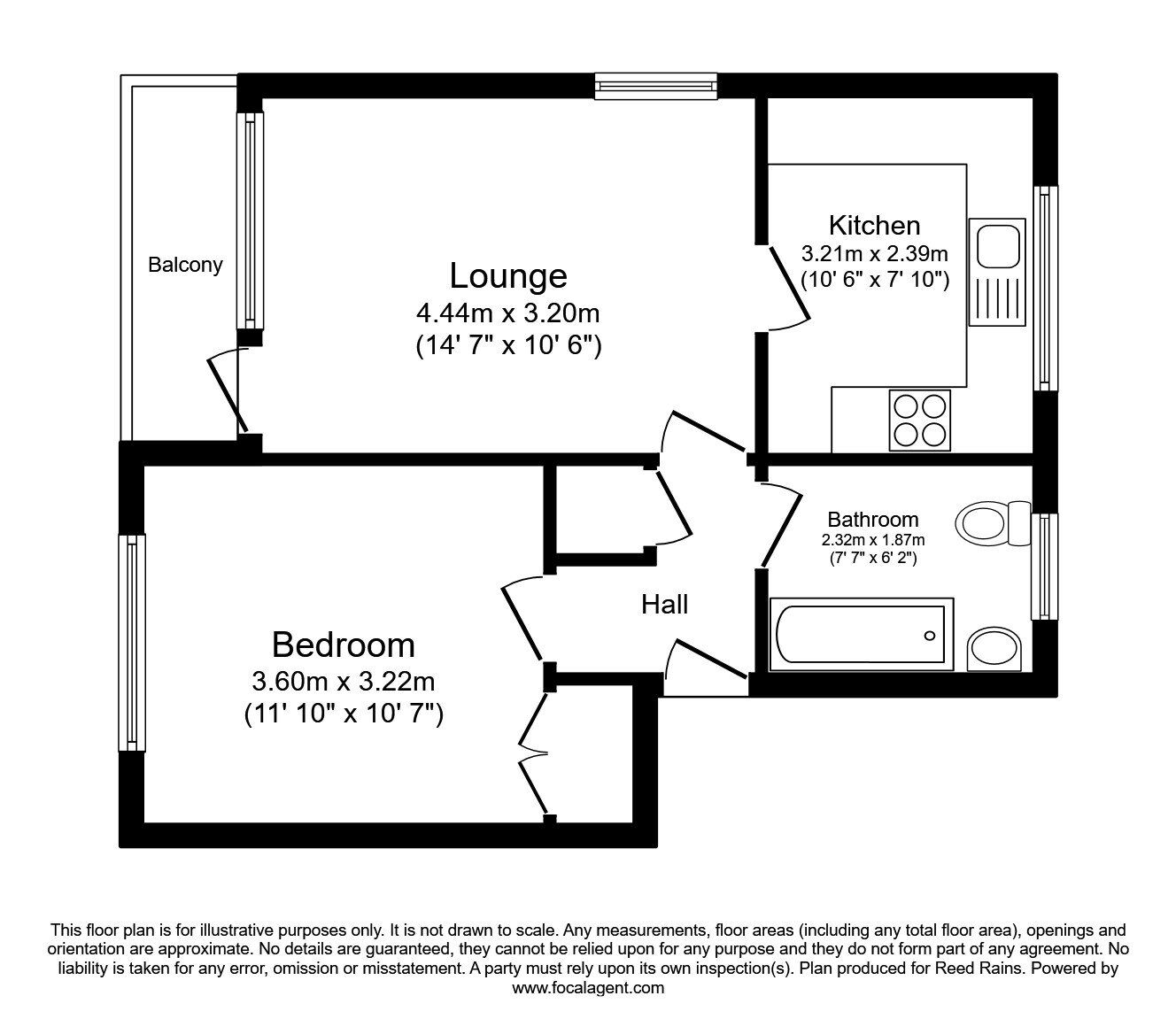 Floorplan of 1 bedroom  Flat to rent, Firshill Close, Sheffield, South Yorkshire, S4