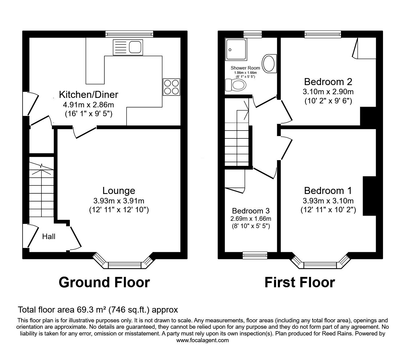 Floorplan of 3 bedroom Semi Detached House for sale, Wood Lane, Sheffield, S6