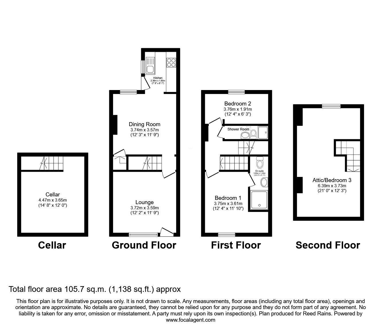 Floorplan of 3 bedroom Mid Terrace House for sale, Leppings Lane, Sheffield, South Yorkshire, S6