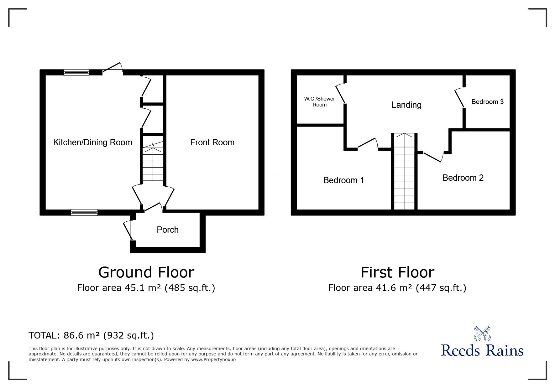 Floorplan of 3 bedroom Mid Terrace House to rent, Hatfield House Lane, Sheffield, South Yorkshire, S5